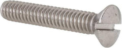 Value Collection - 1/4-20 UNC, 1-1/2" OAL Slotted Drive Machine Screw - Oval Head, Grade 18-8 Stainless Steel, Uncoated, Without Washer - Industrial Tool & Supply