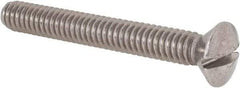 Value Collection - 1/4-20 UNC, 2" OAL Slotted Drive Machine Screw - Oval Head, Grade 18-8 Stainless Steel, Uncoated, Without Washer - Industrial Tool & Supply