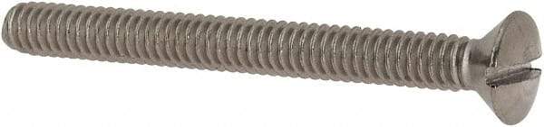 Value Collection - 1/4-20 UNC, 2-1/2" OAL Slotted Drive Machine Screw - Oval Head, Grade 18-8 Stainless Steel, Uncoated, Without Washer - Industrial Tool & Supply