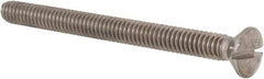 Value Collection - 1/4-20 UNC, 3" OAL Slotted Drive Machine Screw - Oval Head, Grade 18-8 Stainless Steel, Uncoated, Without Washer - Industrial Tool & Supply