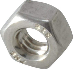 Value Collection - 1/4-20 UNC Stainless Steel Right Hand Hex Nut - 7/16" Across Flats, 7/32" High, Uncoated - Industrial Tool & Supply