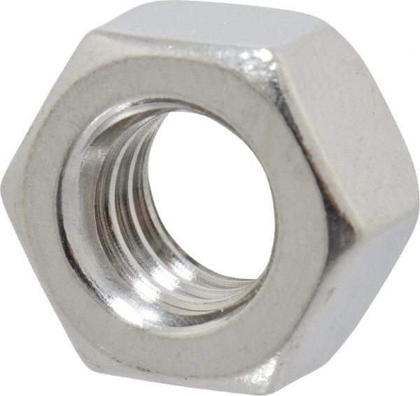 Value Collection - 5/16-18 UNC Stainless Steel Right Hand Hex Nut - 1/2" Across Flats, 17/64" High, Uncoated - Industrial Tool & Supply