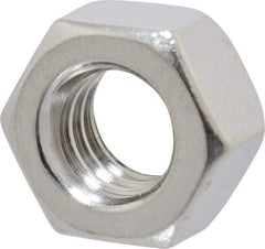 Value Collection - 5/16-18 UNC Stainless Steel Right Hand Hex Nut - 1/2" Across Flats, 17/64" High, Uncoated - Industrial Tool & Supply