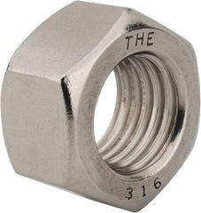 Value Collection - 1-8 UNC Stainless Steel Right Hand Hex Nut - 1-1/2" Across Flats, 55/64" High, Uncoated - Industrial Tool & Supply