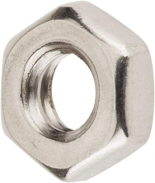Value Collection - 1/4-20 UNC Stainless Steel Right Hand Hex Jam Nut - 7/16" Across Flats, 5/32" High, Uncoated - Industrial Tool & Supply