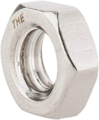 Value Collection - 5/16-18 UNC Stainless Steel Right Hand Hex Jam Nut - 1/2" Across Flats, 3/16" High, Uncoated - Industrial Tool & Supply