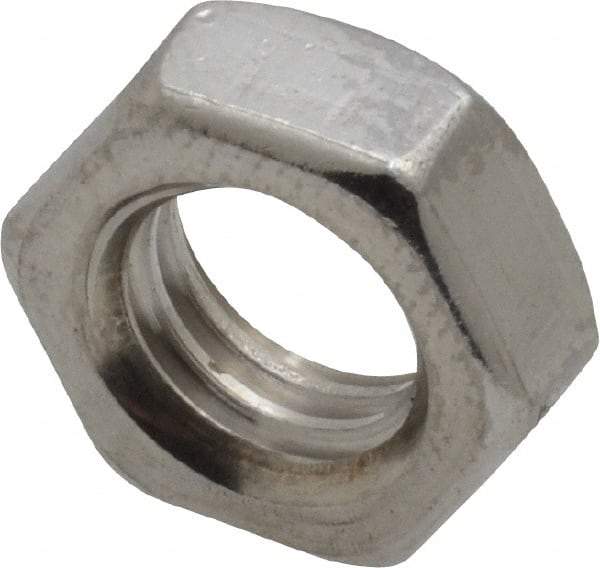 Value Collection - 3/8-16 UNC Stainless Steel Right Hand Hex Jam Nut - 9/16" Across Flats, 7/32" High, Uncoated - Industrial Tool & Supply