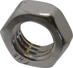 Value Collection - 1/2-13 UNC Stainless Steel Right Hand Hex Jam Nut - 3/4" Across Flats, 5/16" High, Uncoated - Industrial Tool & Supply