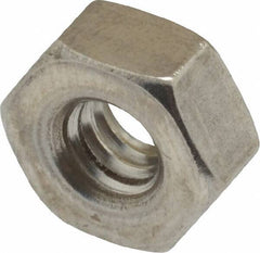 Value Collection - 1/4-20 UNC Stainless Steel Right Hand Heavy Hex Nut - 1/2" Across Flats, 15/64" High, Uncoated - Industrial Tool & Supply