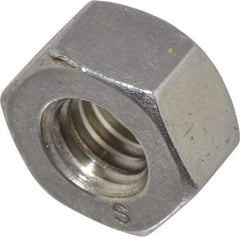 Value Collection - 5/16-18 UNC Stainless Steel Right Hand Heavy Hex Nut - 9/16" Across Flats, 19/64" High, Uncoated - Industrial Tool & Supply