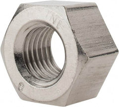 Value Collection - 1-8 UNC Stainless Steel Right Hand Heavy Hex Nut - 1-5/8" Across Flats, 63/64" High, Uncoated - Industrial Tool & Supply