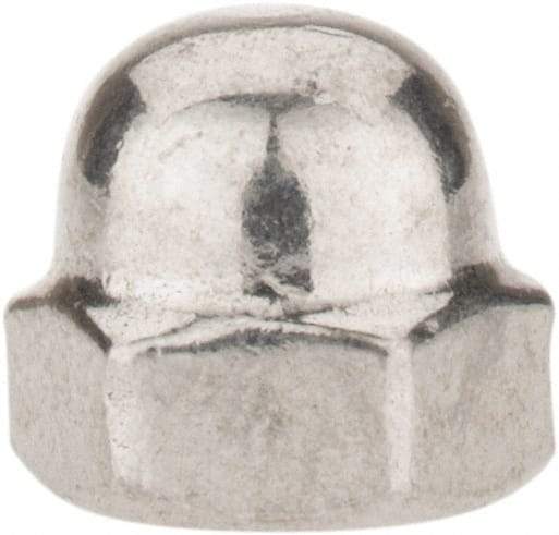 Value Collection - #6-32 UNC, 5/16" Width Across Flats, Uncoated, Stainless Steel Acorn Nut - 1/4" Overall Height, Grade 18-8 - Industrial Tool & Supply