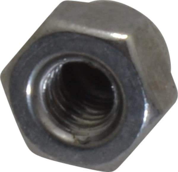 Value Collection - #8-32 UNC, 5/16" Width Across Flats, Uncoated, Stainless Steel Acorn Nut - 1/4" Overall Height, Grade 18-8 - Industrial Tool & Supply
