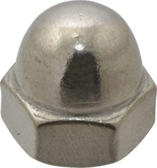 Value Collection - 3/8-16" UNC, 5/8" Width Across Flats, Uncoated, Stainless Steel Acorn Nut - 27/64" Overall Height, Grade 18-8 - Industrial Tool & Supply
