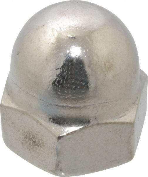 Value Collection - 1/2-13" UNC, 3/4" Width Across Flats, Uncoated, Stainless Steel Acorn Nut - 9/16" Overall Height, Grade 18-8 - Industrial Tool & Supply