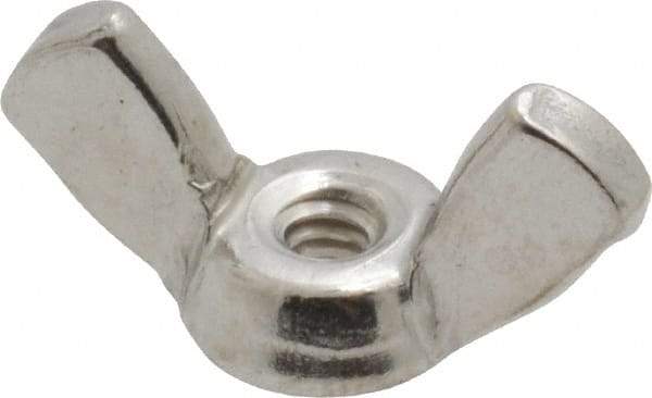 Value Collection - #6-32 UNC, Stainless Steel Standard Wing Nut - Grade 18-8, 0.72" Wing Span, 0.41" Wing Span - Industrial Tool & Supply