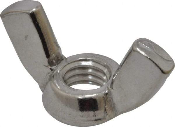 Value Collection - 3/8-16 UNC, Stainless Steel Standard Wing Nut - Grade 18-8, 1.44" Wing Span, 0.79" Wing Span - Industrial Tool & Supply