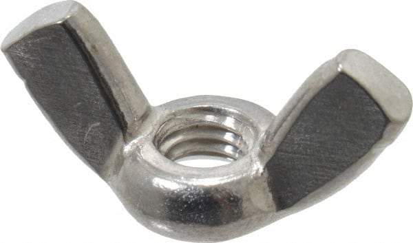 Value Collection - #10-32 UNF, Stainless Steel Standard Wing Nut - Grade 18-8, 0.91" Wing Span, 0.47" Wing Span - Industrial Tool & Supply