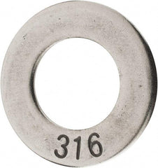 Value Collection - 1" Screw, Grade 316 Stainless Steel Standard Flat Washer - 1-1/16" ID x 1.87" OD, 1/8" Thick - Industrial Tool & Supply