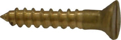 Value Collection - #4, 5/8" OAL, Slotted Drive, Flat Head Wood Screw - ASME B18.6.1, Brass - Industrial Tool & Supply