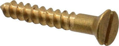 Value Collection - #4, 3/4" OAL, Slotted Drive, Flat Head Wood Screw - ASME B18.6.1, Brass - Industrial Tool & Supply