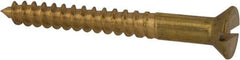 Value Collection - #8, 1-1/2" OAL, Slotted Drive, Flat Head Wood Screw - ASME B18.6.1, Brass - Industrial Tool & Supply