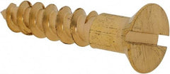 Value Collection - #10, 1" OAL, Slotted Drive, Flat Head Wood Screw - ASME B18.6.1, Brass - Industrial Tool & Supply
