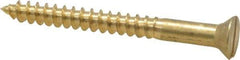 Value Collection - #10, 2" OAL, Slotted Drive, Flat Head Wood Screw - ASME B18.6.1, Brass - Industrial Tool & Supply