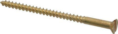 Value Collection - #10, 3" OAL, Slotted Drive, Flat Head Wood Screw - ASME B18.6.1, Brass - Industrial Tool & Supply