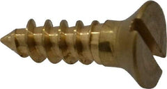 Value Collection - #12, 3/4" OAL, Slotted Drive, Flat Head Wood Screw - ASME B18.6.1, Brass - Industrial Tool & Supply
