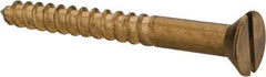 Value Collection - #12, 2" OAL, Slotted Drive, Flat Head Wood Screw - ASME B18.6.1, Brass - Industrial Tool & Supply