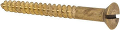 Value Collection - #14, 2-1/2" OAL, Slotted Drive, Flat Head Wood Screw - ASME B18.6.1, Brass - Industrial Tool & Supply