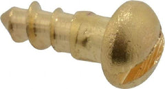Value Collection - #2, 1/4" Length Under Head, Slotted Drive, Round Head Wood Screw - ASME B18.6.1, Brass - Industrial Tool & Supply