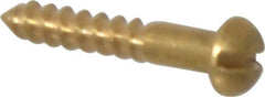 Value Collection - #2, 1/2" Length Under Head, Slotted Drive, Round Head Wood Screw - ASME B18.6.1, Brass - Industrial Tool & Supply