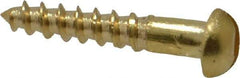 Value Collection - #4, 5/8" Length Under Head, Slotted Drive, Round Head Wood Screw - ASME B18.6.1, Brass - Industrial Tool & Supply