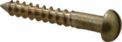 Value Collection - #4, 3/4" Length Under Head, Slotted Drive, Round Head Wood Screw - ASME B18.6.1, Brass - Industrial Tool & Supply