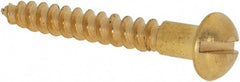 Value Collection - #6, 1" Length Under Head, Slotted Drive, Round Head Wood Screw - ASME B18.6.1, Brass - Industrial Tool & Supply