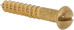 Value Collection - #8, 1" Length Under Head, Slotted Drive, Round Head Wood Screw - ASME B18.6.1, Brass - Industrial Tool & Supply