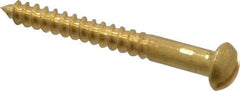 Value Collection - #8, 1-1/2" Length Under Head, Slotted Drive, Round Head Wood Screw - ASME B18.6.1, Brass - Industrial Tool & Supply