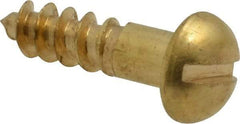 Value Collection - #10, 3/4" Length Under Head, Slotted Drive, Round Head Wood Screw - ASME B18.6.1, Brass - Industrial Tool & Supply