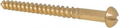Value Collection - #12, 2-1/2" Length Under Head, Slotted Drive, Round Head Wood Screw - ASME B18.6.1, Brass - Industrial Tool & Supply