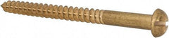 Value Collection - #14, 3" Length Under Head, Slotted Drive, Round Head Wood Screw - ASME B18.6.1, Brass - Industrial Tool & Supply