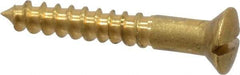 Value Collection - #4, 3/4" Length Under Head, Slotted Drive, Oval Head Wood Screw - ASME B18.6.1, Brass - Industrial Tool & Supply