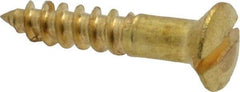Value Collection - #6, 3/4" Length Under Head, Slotted Drive, Oval Head Wood Screw - ASME B18.6.1, Brass - Industrial Tool & Supply