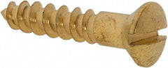 Value Collection - #10, 1" Length Under Head, Slotted Drive, Oval Head Wood Screw - ASME B18.6.1, Brass - Industrial Tool & Supply