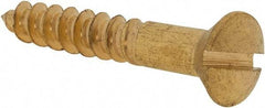 Value Collection - #10, 1-1/4" Length Under Head, Slotted Drive, Oval Head Wood Screw - ASME B18.6.1, Brass - Industrial Tool & Supply
