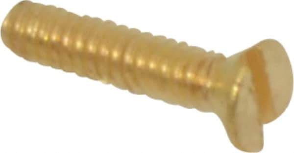 Value Collection - #2-56 UNC, 3/8" OAL Slotted Drive Machine Screw - Flat Head, Brass, Uncoated, Without Washer - Industrial Tool & Supply
