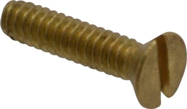 Value Collection - #4-40 UNC, 1/2" OAL Slotted Drive Machine Screw - Flat Head, Brass, Without Washer - Industrial Tool & Supply
