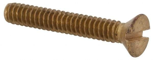 Value Collection - #4-40 UNC, 3/4" OAL Slotted Drive Machine Screw - Flat Head, Brass, Without Washer - Industrial Tool & Supply