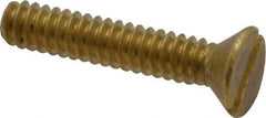 Value Collection - #6-32 UNC, 3/4" OAL Slotted Drive Machine Screw - Flat Head, Brass, Without Washer - Industrial Tool & Supply